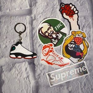 Jordan keychain and Stickers